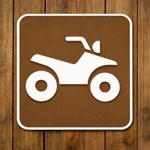 ATV 4 Wheeler Off Road Recreation Sign All Terrain Trail National Park Forest